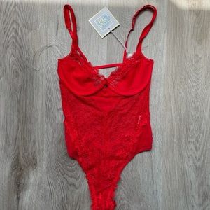 red lace bodysuit